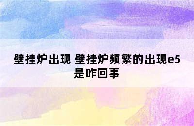 壁挂炉出现 壁挂炉频繁的出现e5是咋回事